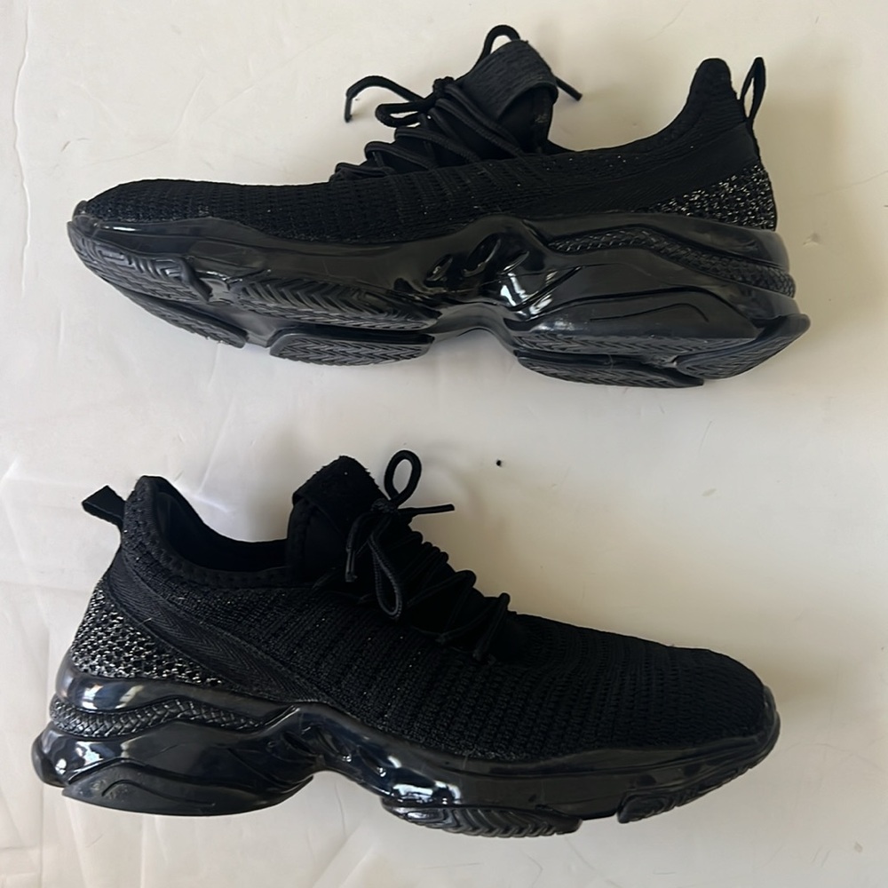 Cloudair Black Thick Sole Sneakers